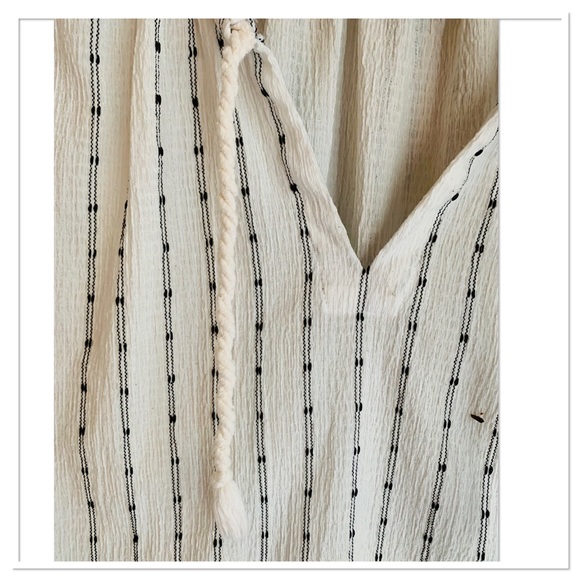 Madewell Tie Neck Tunic Top Knit Dot Pattern Ivory Black Size Small - Picture 4 of 8